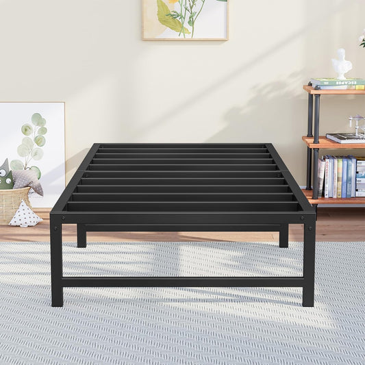 Yornoli 3ft Single Bed Heavy Duty Steel Slats Single Metal Bed Frames with 31.5cm Platform Storage for Adult No Box Spring Needed Easy Assembly