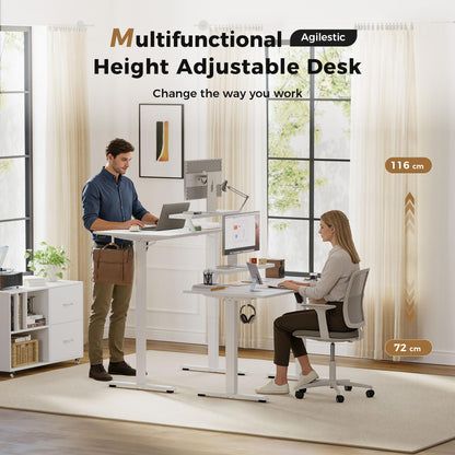 Agilestic Eletric Height Adjustable Desk, Movable Monitorstand, 120x80cm