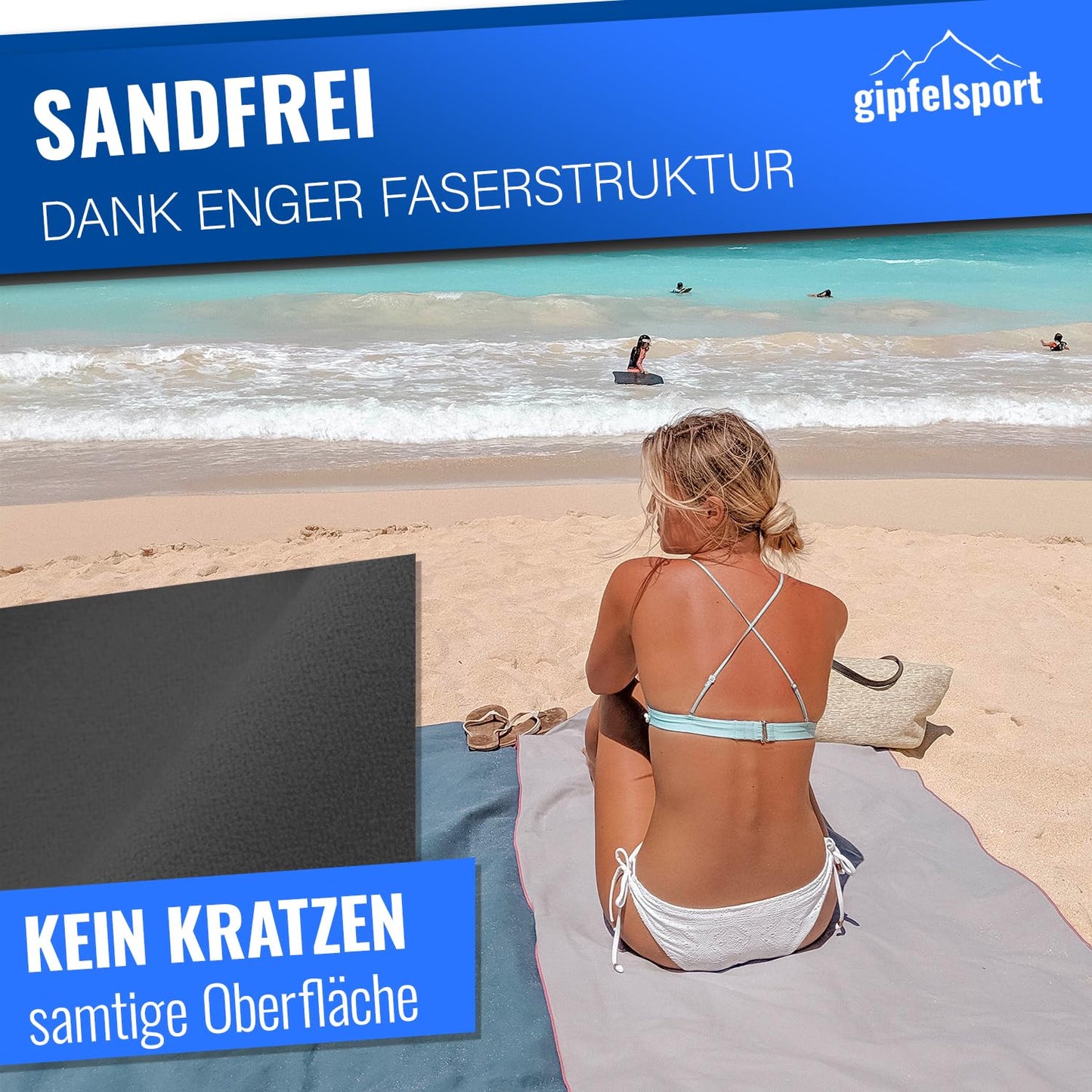 gipfelsport Microfibre Towel 1x XS(50x30cm) without bag Anthracite