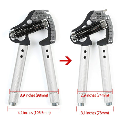 GD Iron Grip EXT 90 Hand Grip Strengthener Adjustable Hand Gripper (25 to 90kg) Hand Strength Trainer for Forearms, Wrist strengtheners Wrist Training