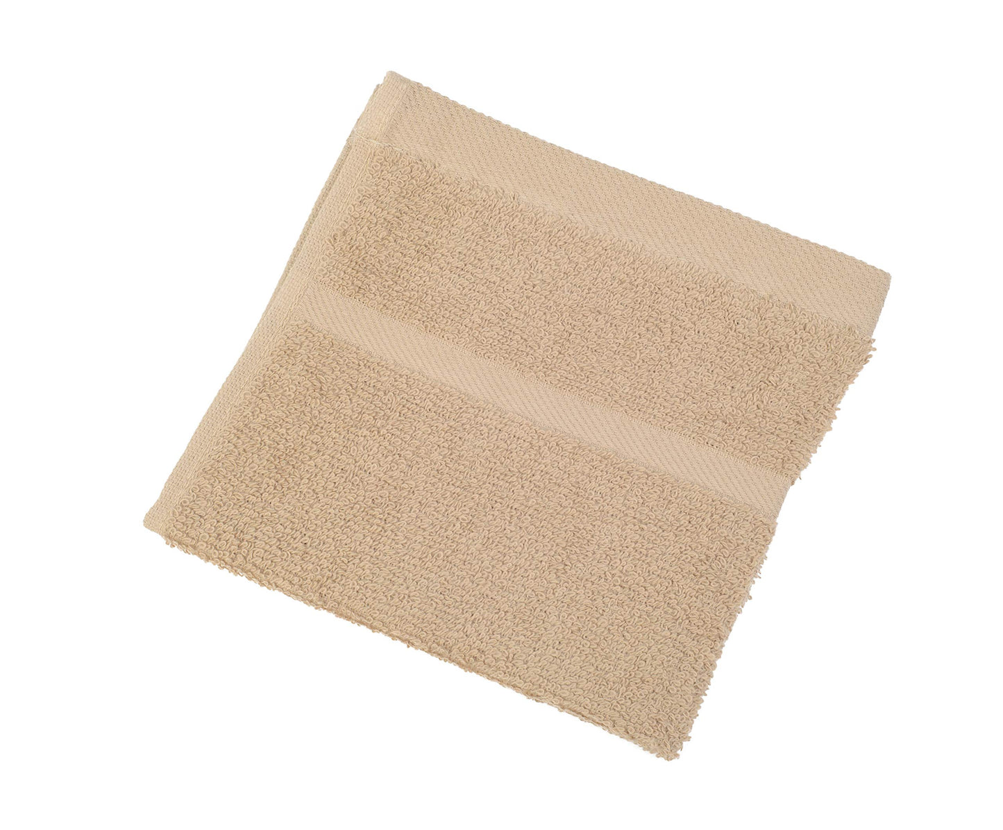 Gözze - Set of 4 Faceloths, Soft and Absorbent, 100% Cotton, 30 x 30 cm - Cappuccino