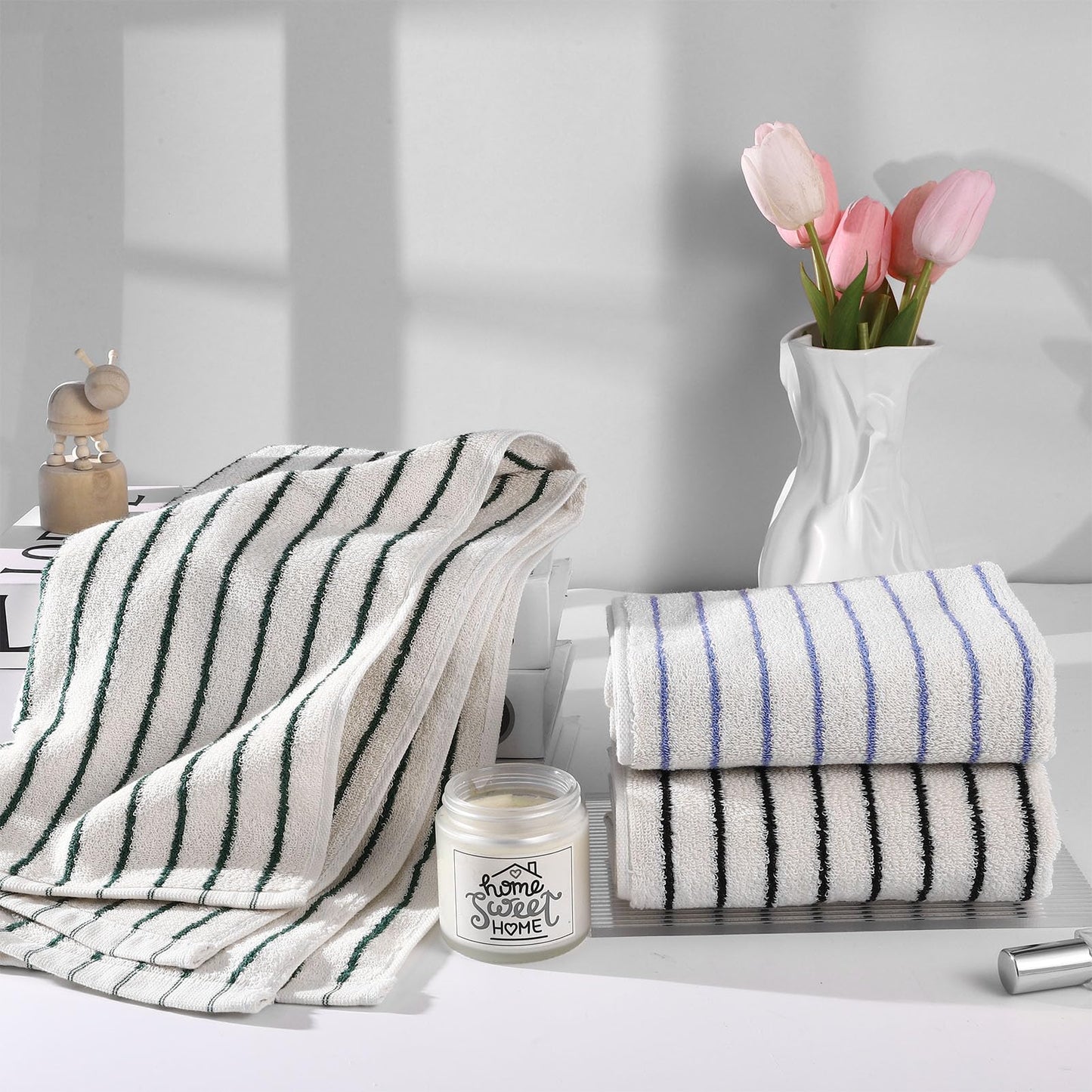 saerryor 3 Pack Hand Towels Cotton Soft Absorbent Towels 14” x 29” White