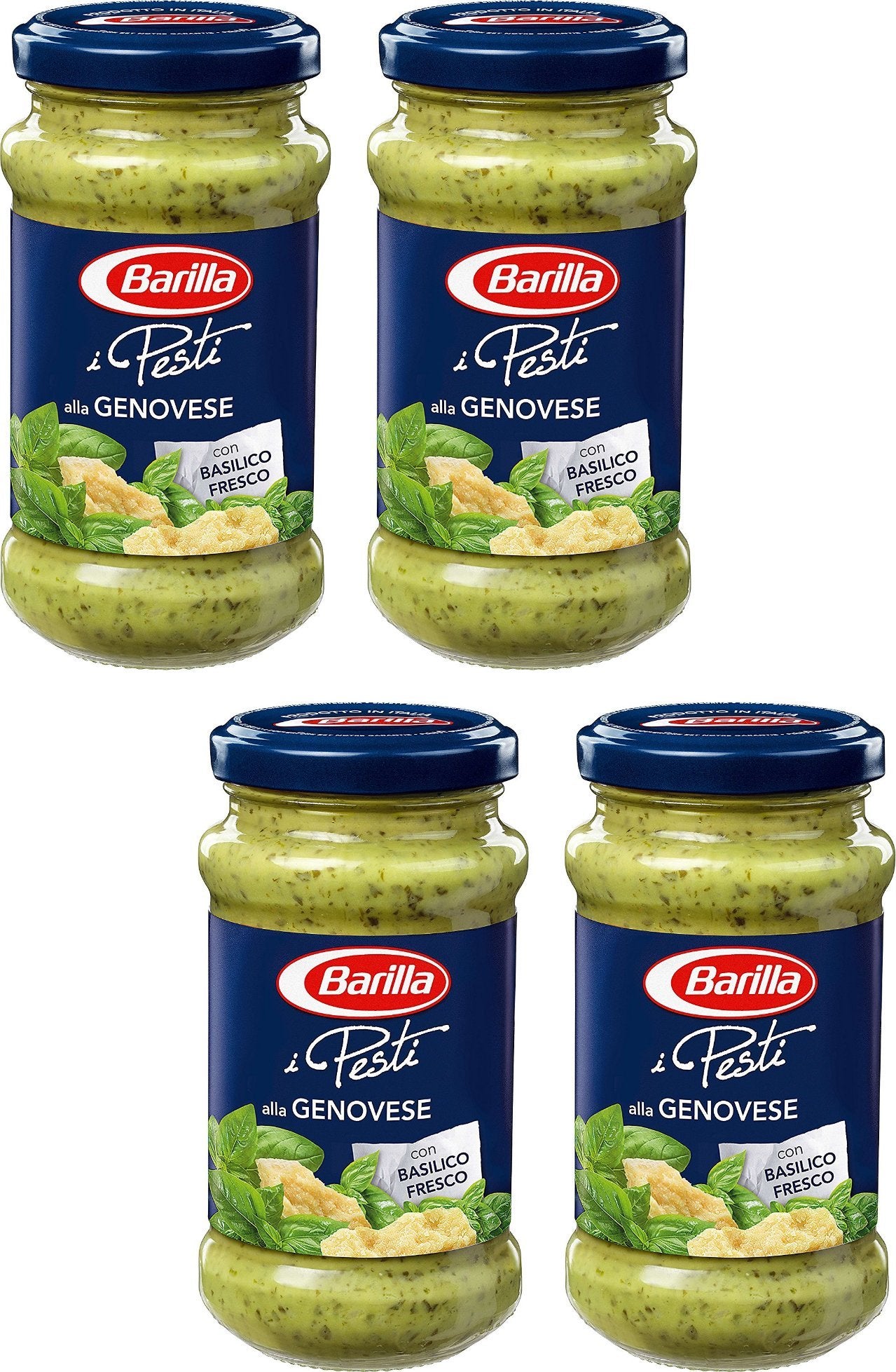 Barilla: "Pesto alla Genovese" With fresh basil - 6 Ounce (170g) Bottles (Pack of 4) - [ Italian Import ]