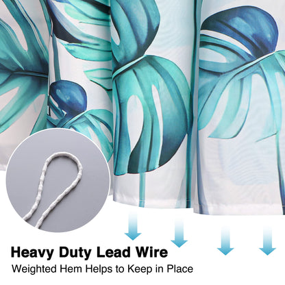 WELTRXE Shower Curtains, Bathroom Shower Curtain with 12 Hooks, Waterproof Polyester Fabric Bathtub Curtain, Weighted Hem, Quick Dry
