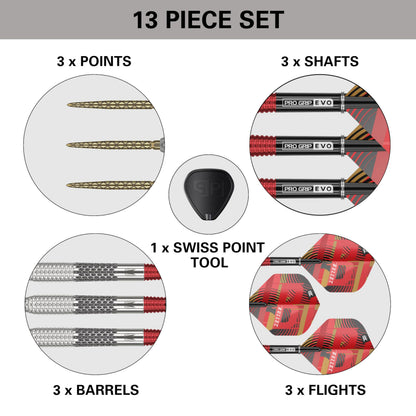 TARGET Darts Stephen Bunting G5 95% Tungsten Dart Set (18G), Steel Tip Swiss Point Darts | Generation 5 Player Edition Darts with Swiss Points,