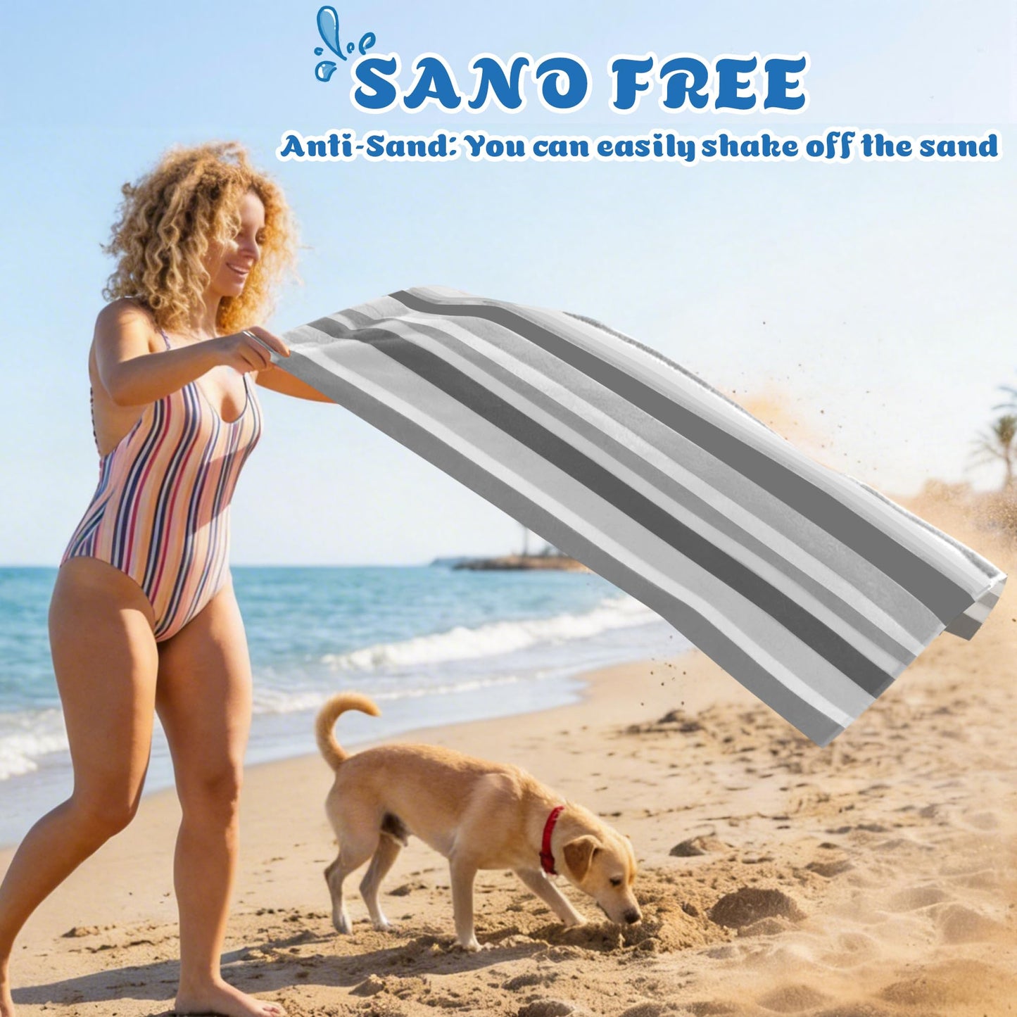Anavasi Microfibre Beach Towels for Adults, 1 Pack 180 x 90cm 100% Recycled