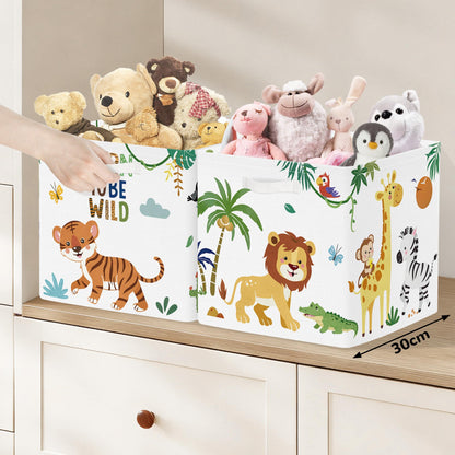 Clastyle 3 pcs Animals Cube Storage Boxes for Shelves Kallax Boxes