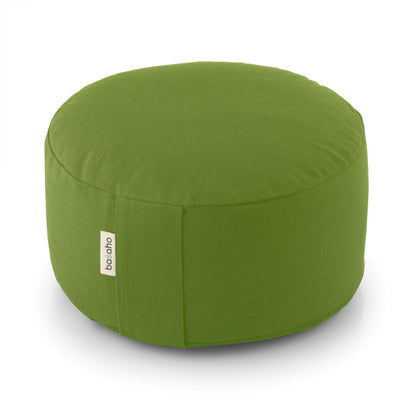 basaho WHEEL Zafu Meditation Cushion | Organic Cotton | Buckwheat Hulls | Removable Washable Cover (Leaf)