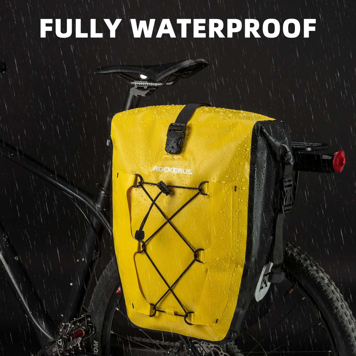 ROCKBROS Bike Pannier Bag 25L-32L 100% Waterproof Rear Rack Bike Bag Bicycle Bag for Rear Carrier Bike Handbag for Cycling Touring Travelling