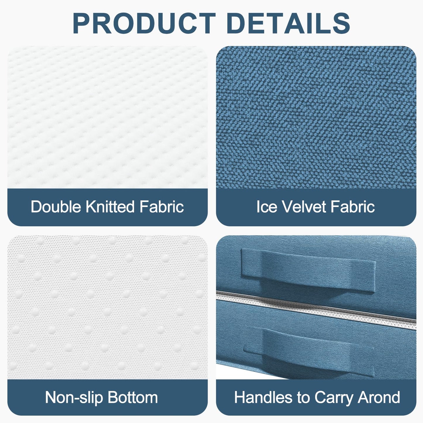 Folding Mattress Double, 4 Inch Tri-fold Floor Mattress (190x135x10cm)