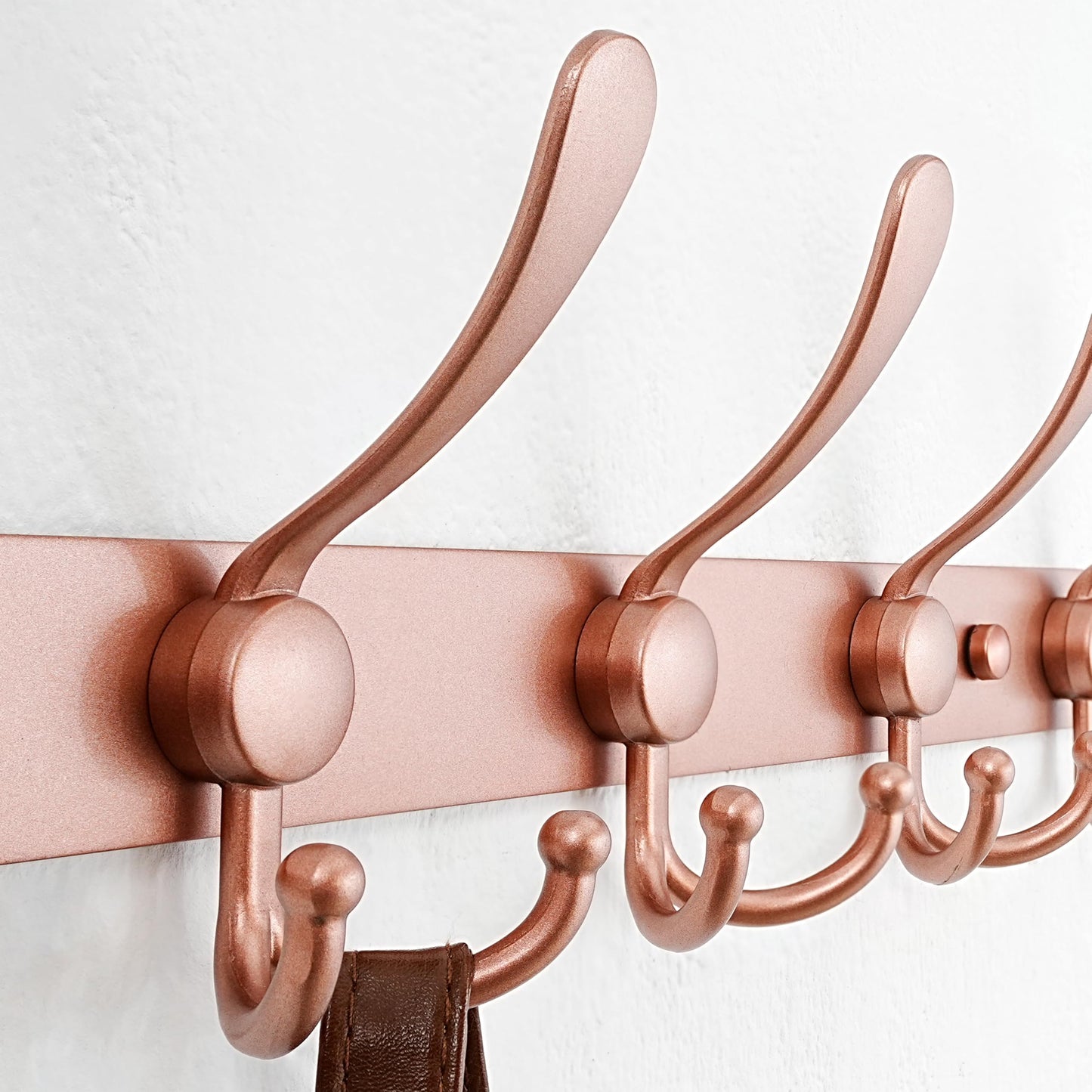Dseap Coat Rack Wall Mount - 74cm Long 8-Tri-Hooks Heavy Duty Coat Hanger Rail Wall Hooks for Hanging Coats Hats Clothing Clothes Purse Mudroom
