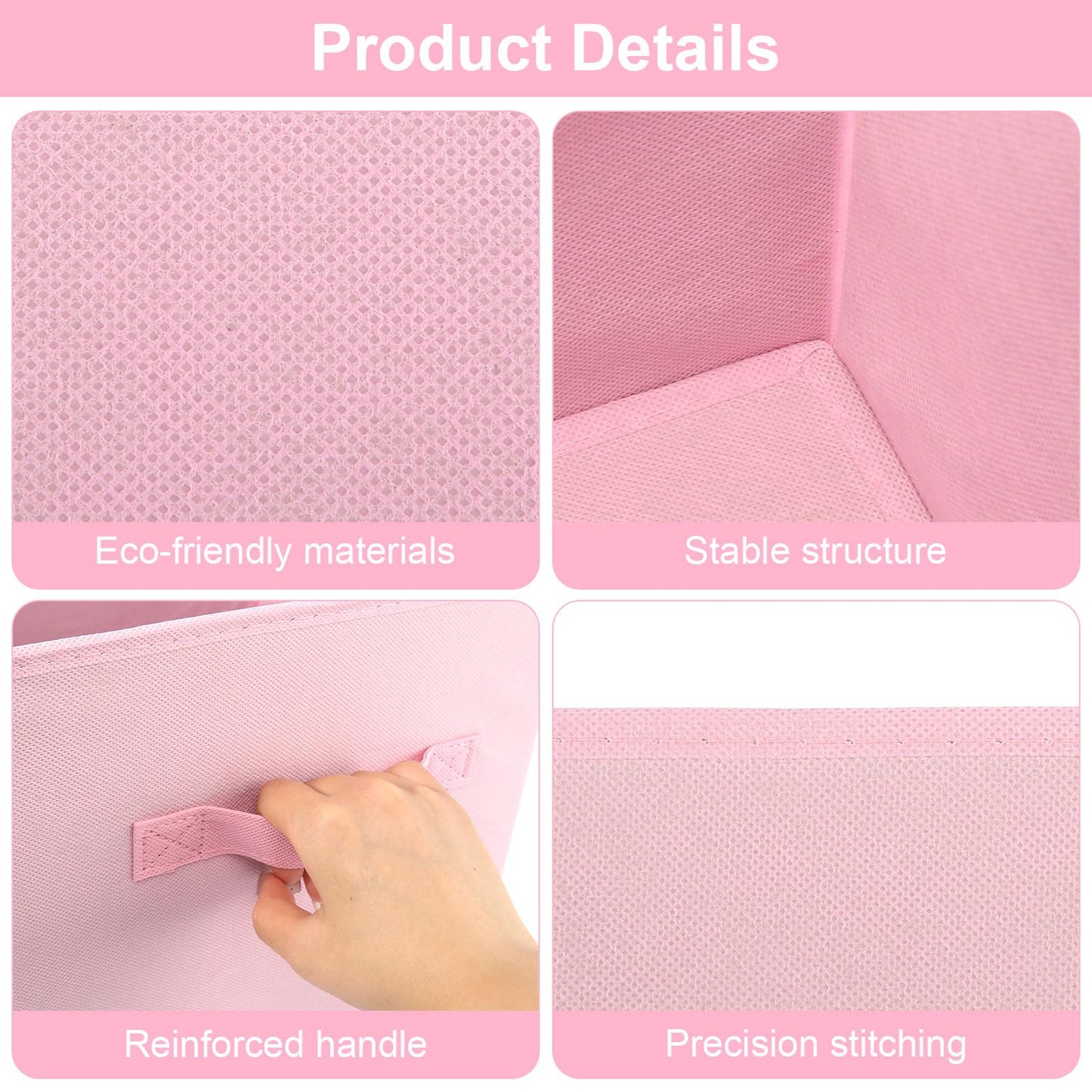 GFUEIGJ Cube Storage Boxes Foldable Storage Cubes Cube Storage Box with Handles Square Storage Boxes for Home Office Kids Room Closet Shelves