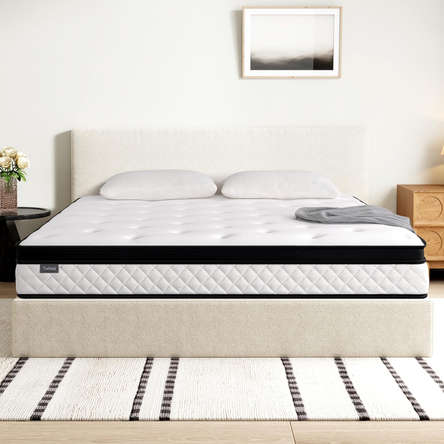 Twirest Double Mattress,Hybrid Mattress 135x190x22cm Pocket Sprung Mattress