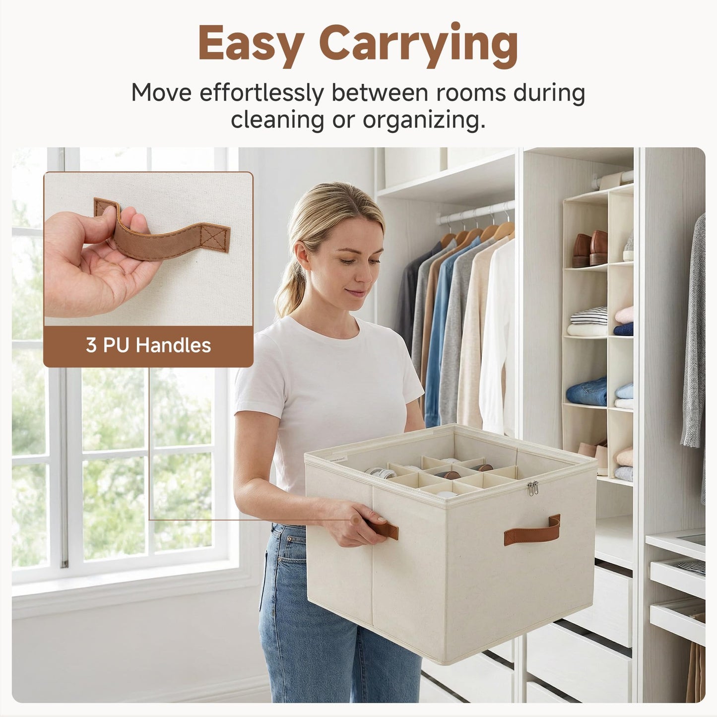 StorageWorks Shoe Organiser for Closet, Fits up to 16 Pairs, Fabric Shoe Organiser Box