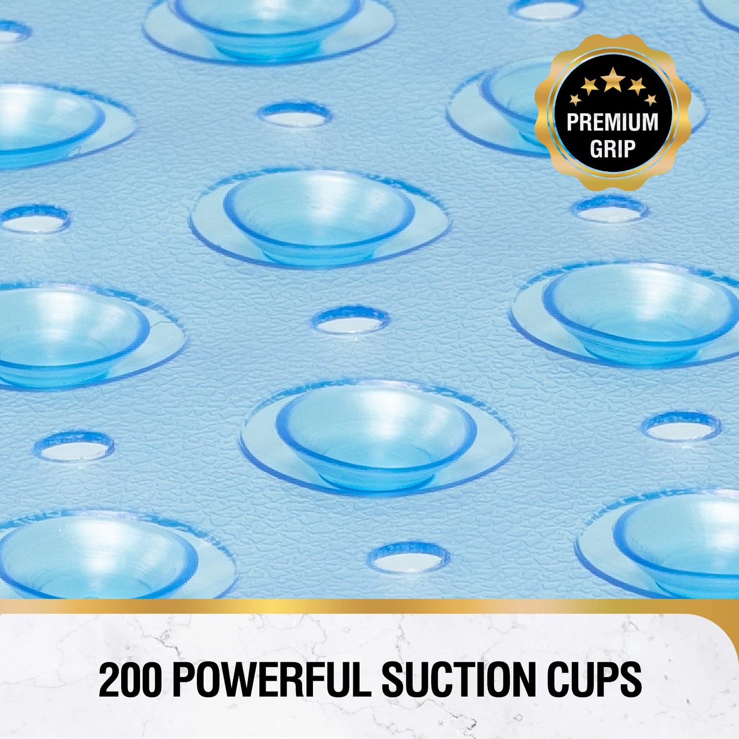 HITSLAM Non Slip Bath Mat for Tub, 101 x 40cm Extra Long Shower Mat Anti Mould, Machine Washable Bathroom Bathtub Mat with Suction Cups and Drain