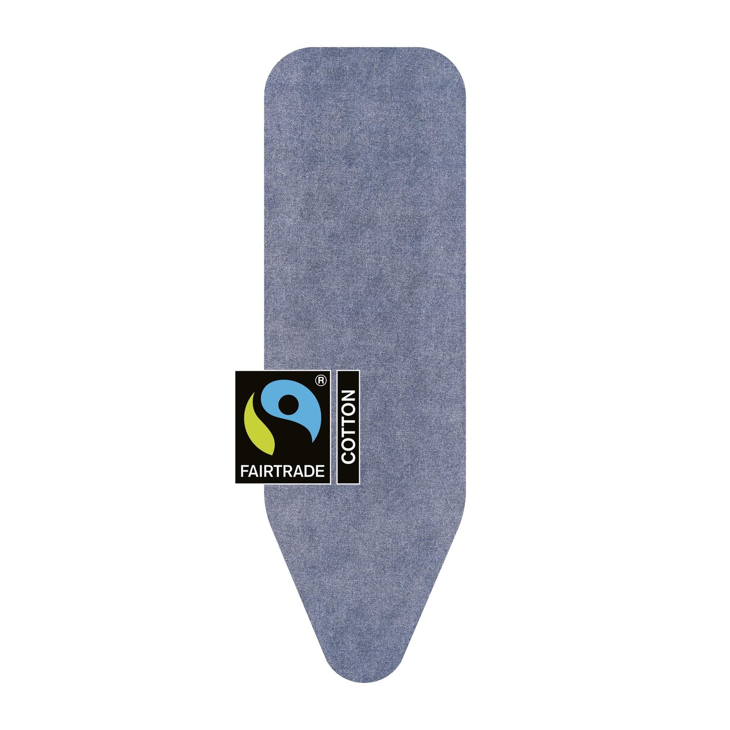 Brabantia Ironing Board Cover B 124x38 cm ? Denim Blue | 100% Cotton Top Layer with 8mm Foam Padding for Size B Ironing Boards | Durable, Washable,