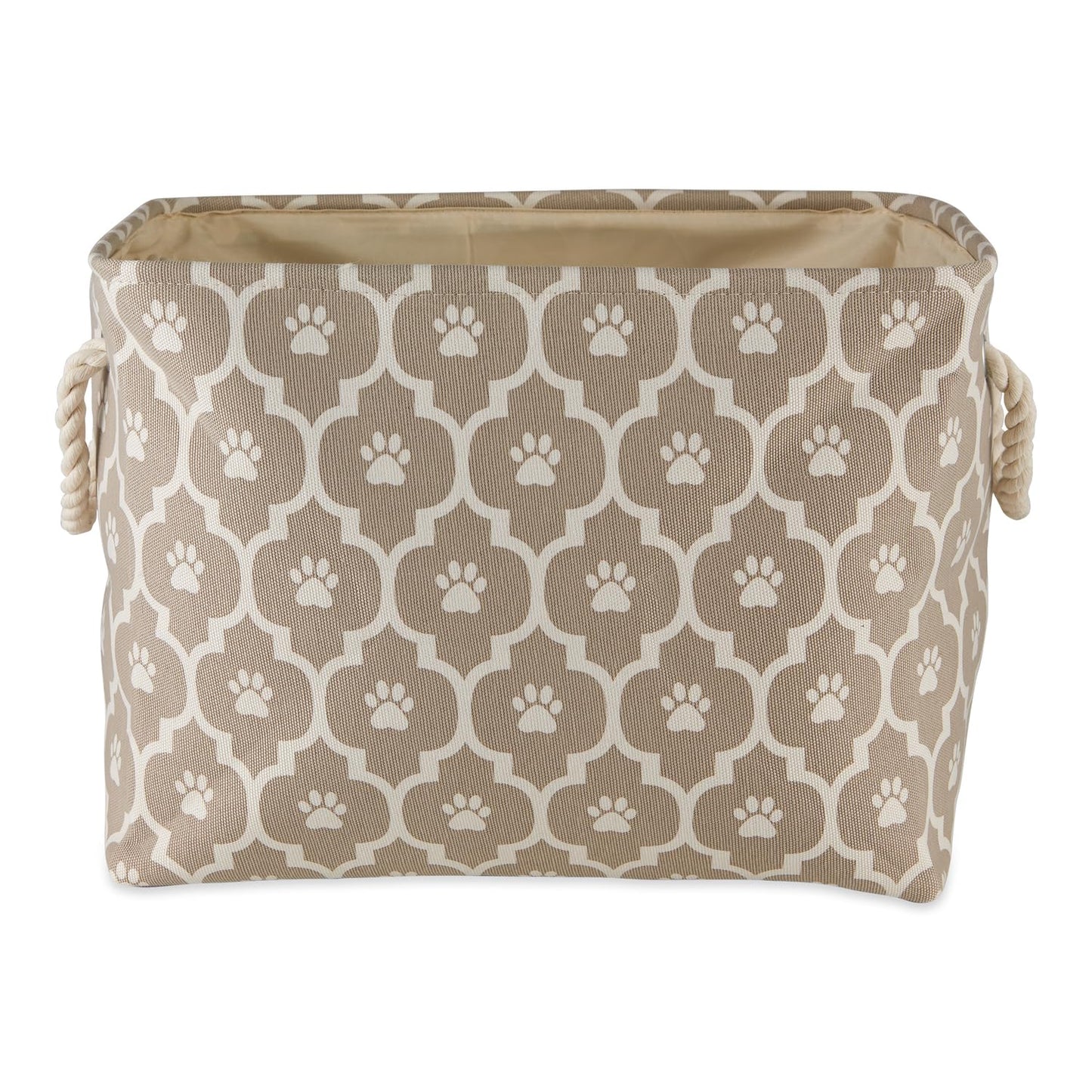 Bone Dry Lattice Paw Print, Cotton, Stone, Medium Rectangle