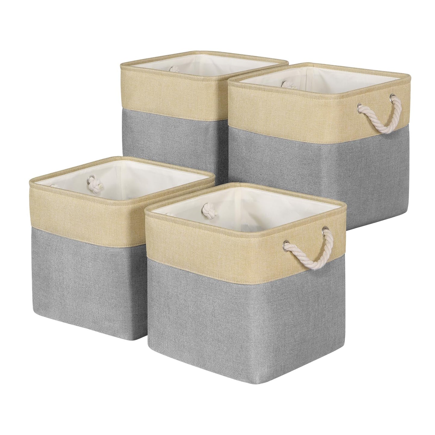 Univivi Cube Storage Boxes 12in Fabric Storage Baskets Grey, Set of 4