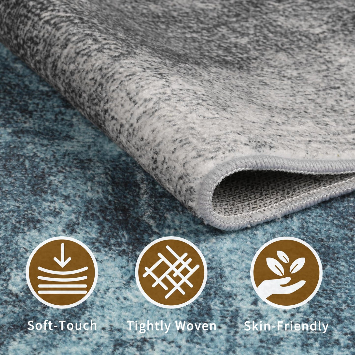 Sour Lemon Rugs Living Room Large 240x300 - Machine Washable Rug - Area Rugs for Bedroom - Large Boho Rug Vintage Rugs Anti Slip Fluffy Carpet for