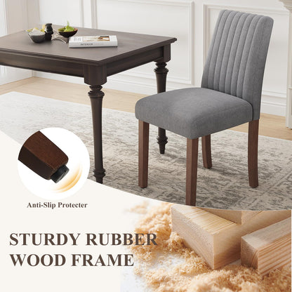COLAMY Dining Chairs Set of 2 with Thick Seat Cushion, Fabric Chairs for Dining Room with Wood Legs and Ergonomic High Back