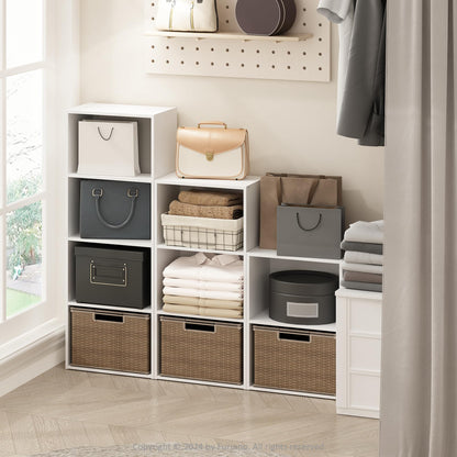 Furinno REED Closet Organizers and Storage, 4-Tier Closet Organizer, Open Shelf Closet Storage, for Wardrobe, Bedroom, Living Room, White