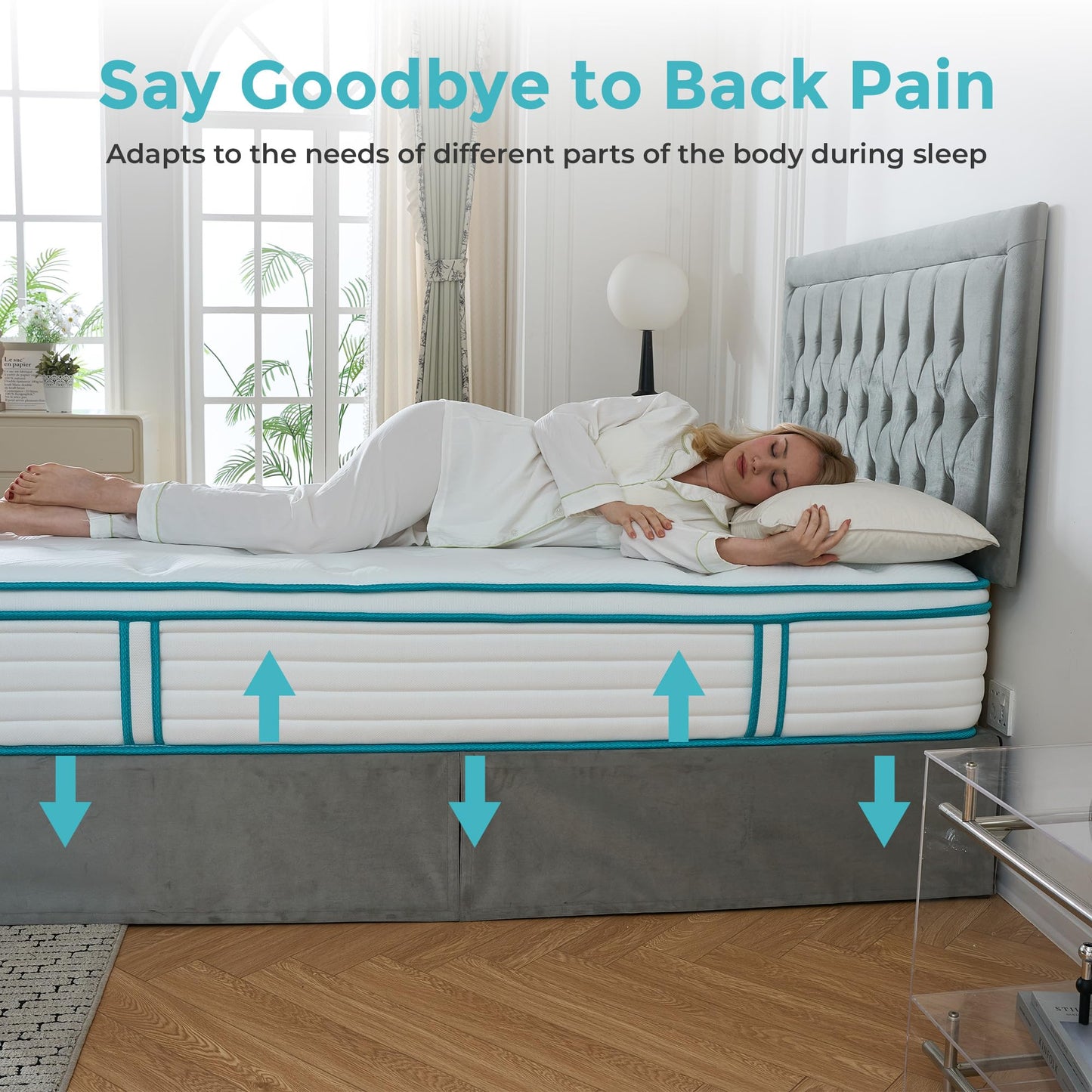 SANA SLEEP 4FT6 Double Mattress, 11 Zone Orthopedic Double Mattress, Pocket Spring Mattress, Motion Isolation, Pressure Relief