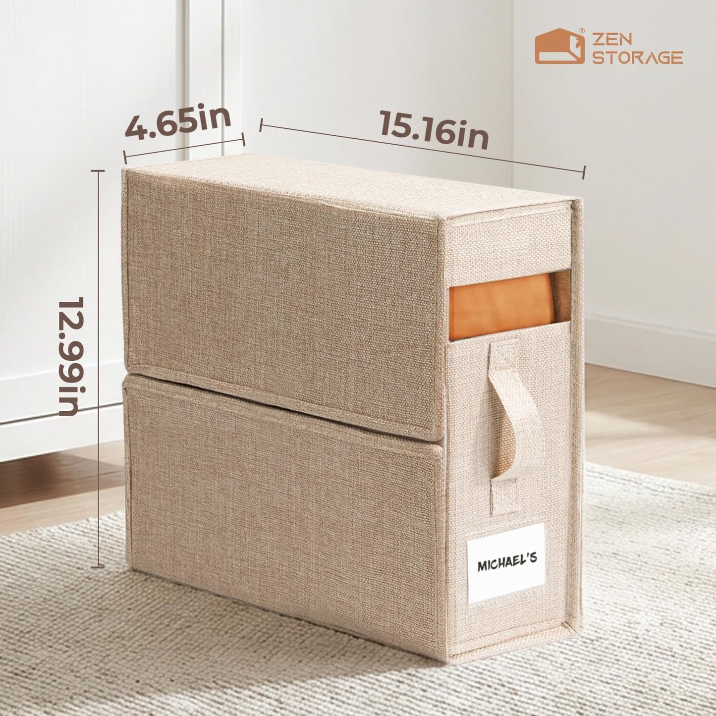 ZenStorage Sheet Organizers and Storage for Linen Closet, 8Pack Beige
