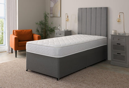 Starlight Beds Quilted Brick Sprung Hybrid Small Single Mattress with Memory Foam Layer. Soft Firmness, White, 18cm Deep. 2ft6 Mattress (75cm x 190cm)