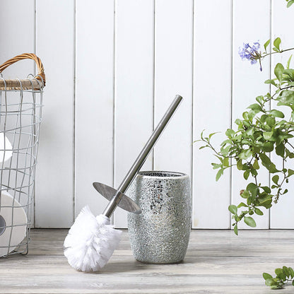 WHOLE HOUSEWARES | Modern Toilet Brush Set | Toilet Bowl Brush and Holder | Bathroom Accessory Set | Toilet Brushes for Bathroom