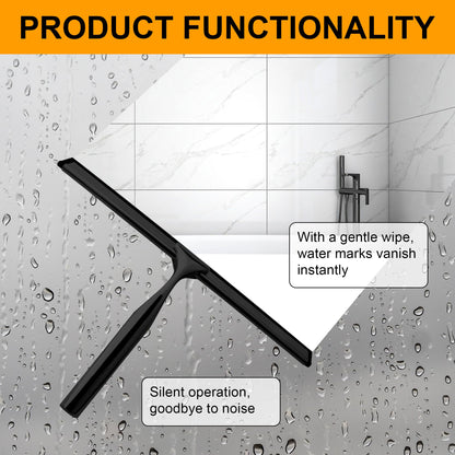 SZWLJ Black Stainless Steels Shower Squeegee for Shower Doors