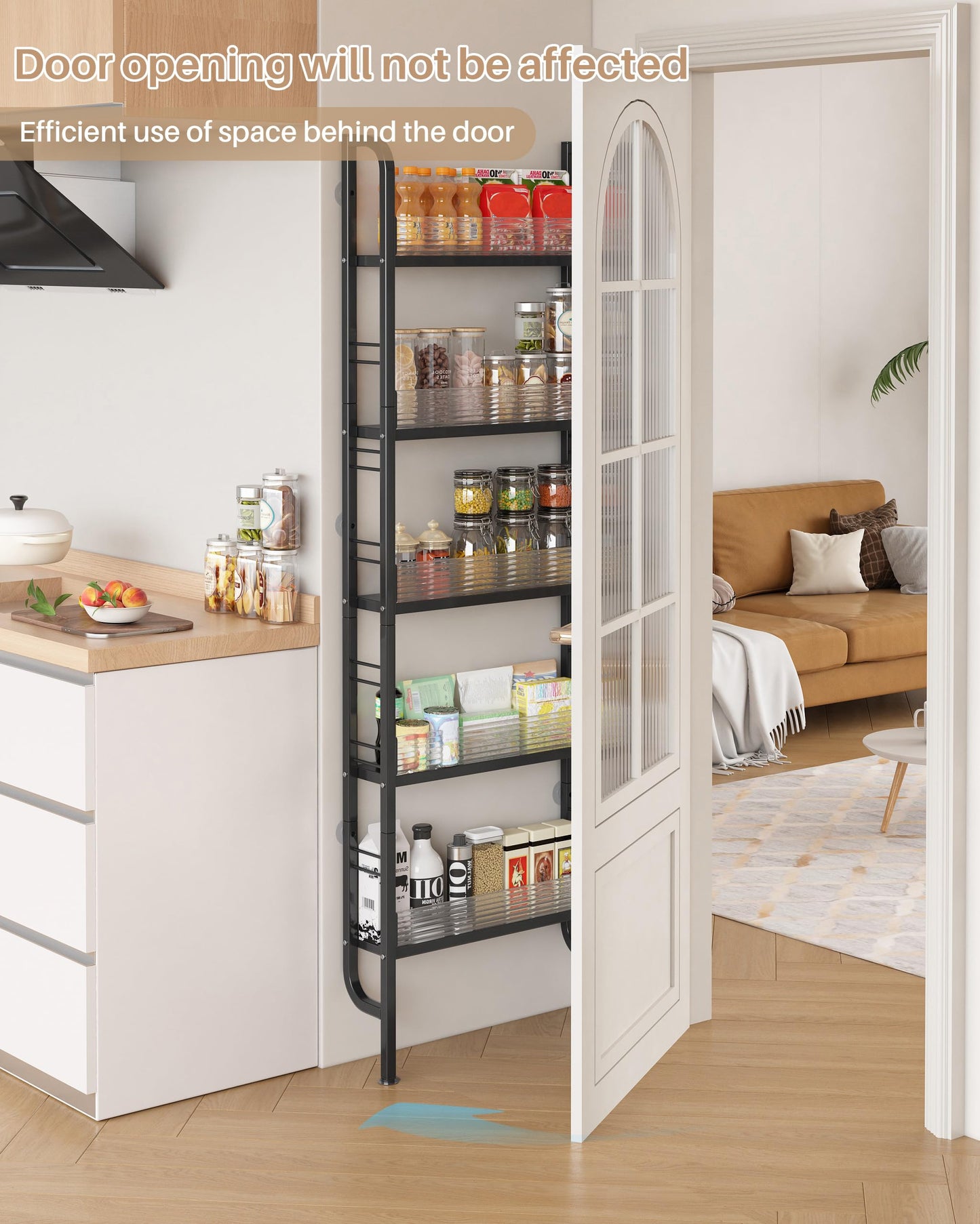 Ornestia Metal Narrow Storage Unit for Behind Door Storage,Black