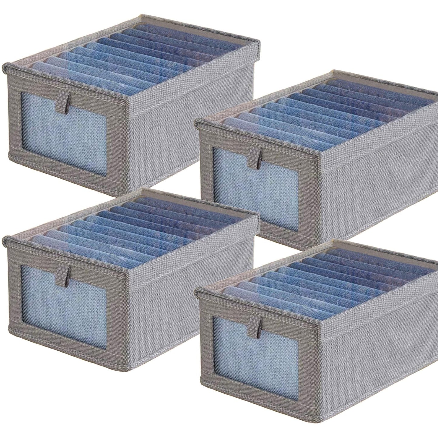 Tosoda Wardrobe Storage Organiser Boxes with Lids for Clothes Trousers