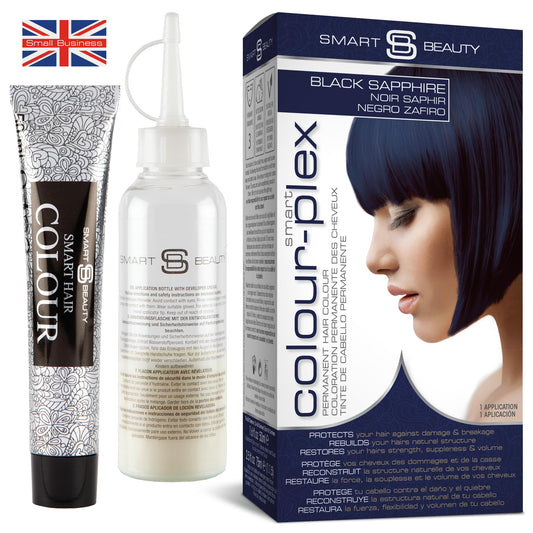 Blue Black Hair Dye Permanent with Anti-Breakage Plex Hair Care, Vegan Hair Dye & Cruelty-Free, 100% Grey Coverage, Midnight Blue, For All Hair Types.
