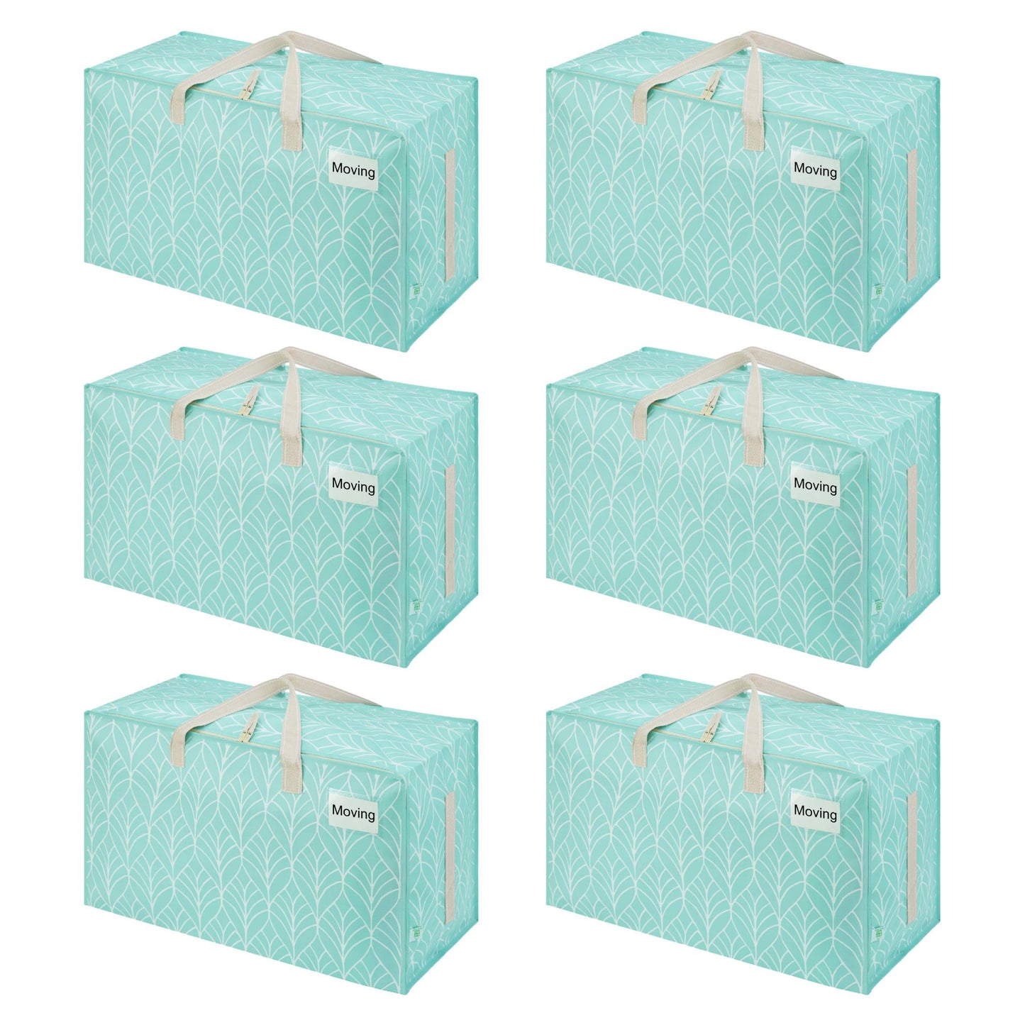 VENO 6 Pack Heavy-Duty Oversize Large Storage Bag with Zips for Moving, Clothes Storage, Laundry Bag, Packing, House Solutions, Water-Resistant