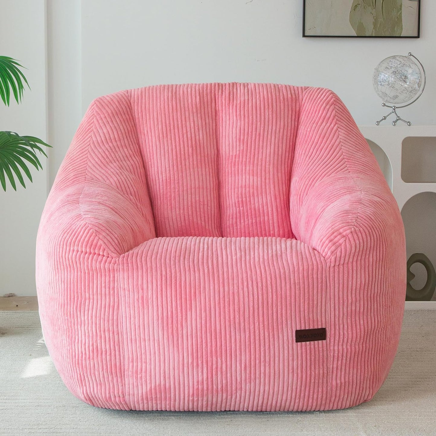 MAXYOYO Bean Bag Chair for Adults or Children, Soft Floor Single with Filling, Comfy Bean Bag Sofa with Back Support, Accent Chair