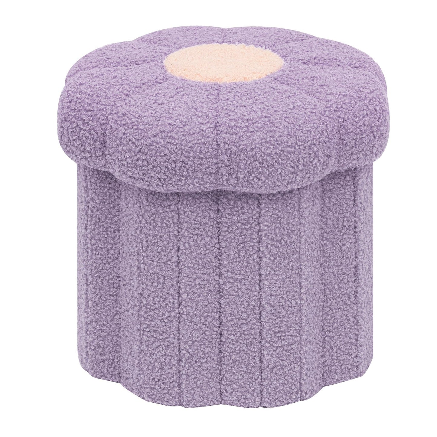 PINPLUS Small Folding Storage Ottoman with Lid, 32x32x29 cm, Purple