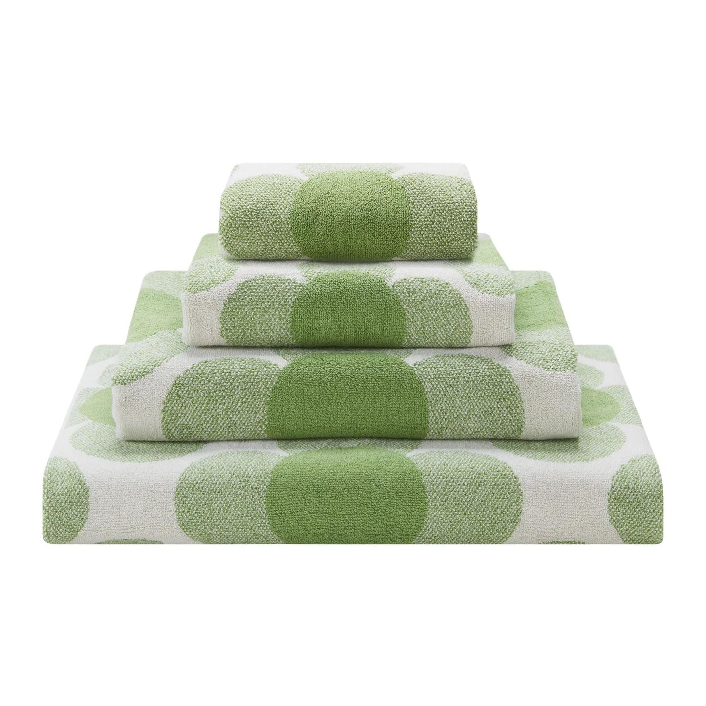 Orla Kiely Retro Bathroom Towels in Retro Flower, CloverSize: Hand Towel, 50x90cm