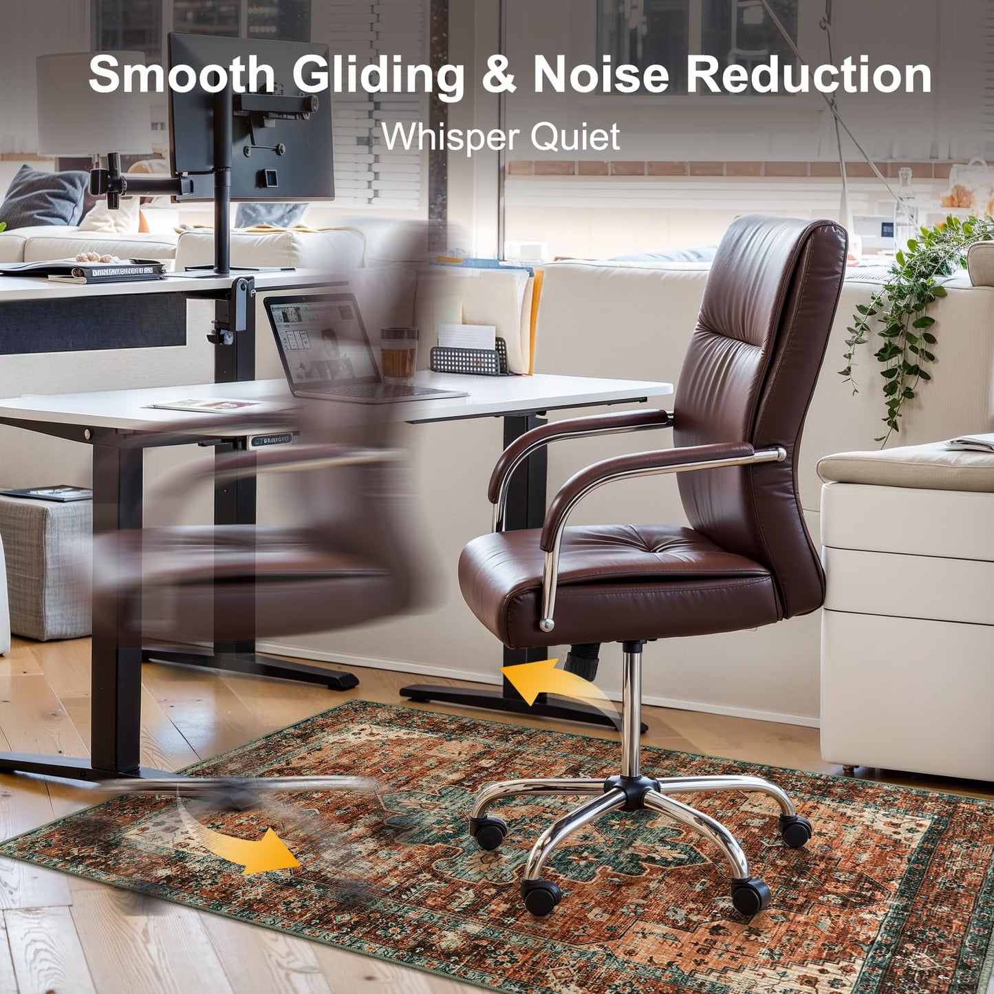 Anidaroel 48"x60" Chair Mat for Wood/Tile, Desk Chair Rug for Hard Floors, Low Pile Carpet Mat