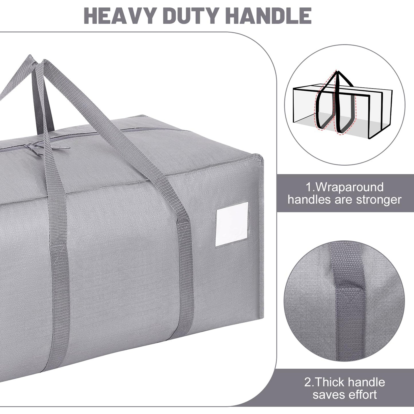 Dntorx 8 Pack 90L Moving Bags, Waterproof Storage Totes, Grey