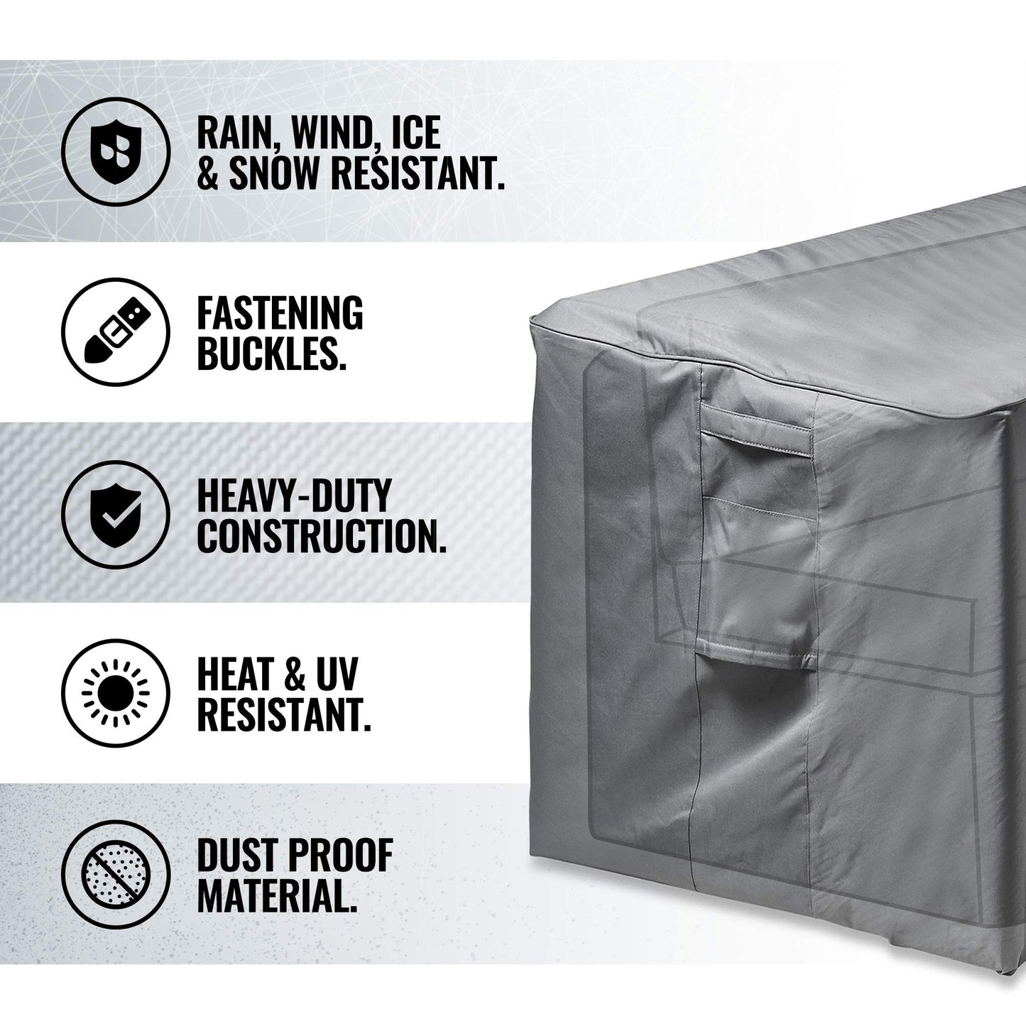 VonHaus Waterproof Garden L-Shape Sofa Cover ? Large Premium Heavy Duty, Breathable 420D Oxford Fabric Protection for Garden Sofas (H75 x W298/220 x