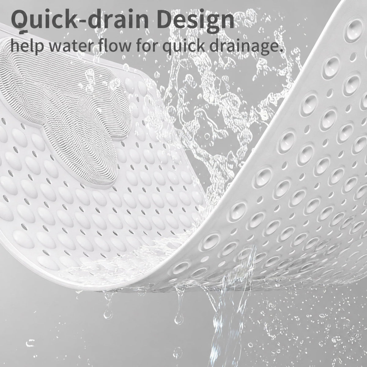 Venuso Shower Mat Non Slip Anti Mould, 70 * 40 cm Non Slip Bath Mat with Foot Massage Area