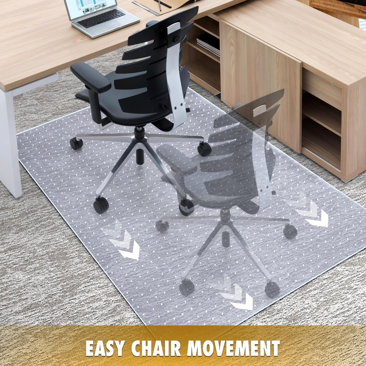 BesWin Office Chair Mat for Carpet, 81 x 122 cm Heavy Duty Non-slip Carpet Protector Chair Mat for Home Office