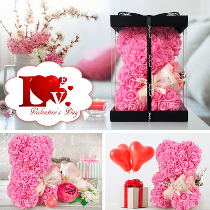 POHOMEGK Valentines Gifts for Her, rose bear Gifts for Women, Valentines Day Gifts Rose Bear, Rose Teddy Bear, Valentines Gifts for Kids, Birthday, I