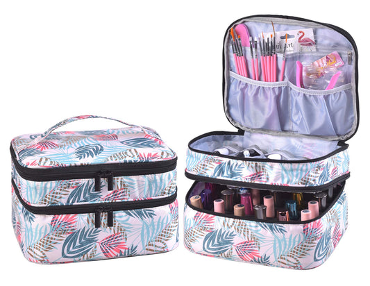 Double-Layer Nail Varnish Storage Case, Essential Oil Bag for for Nail Varnishes and Manicure, Nail Varnish Holder, Holds 30 Bottles (15ml - 0.5
