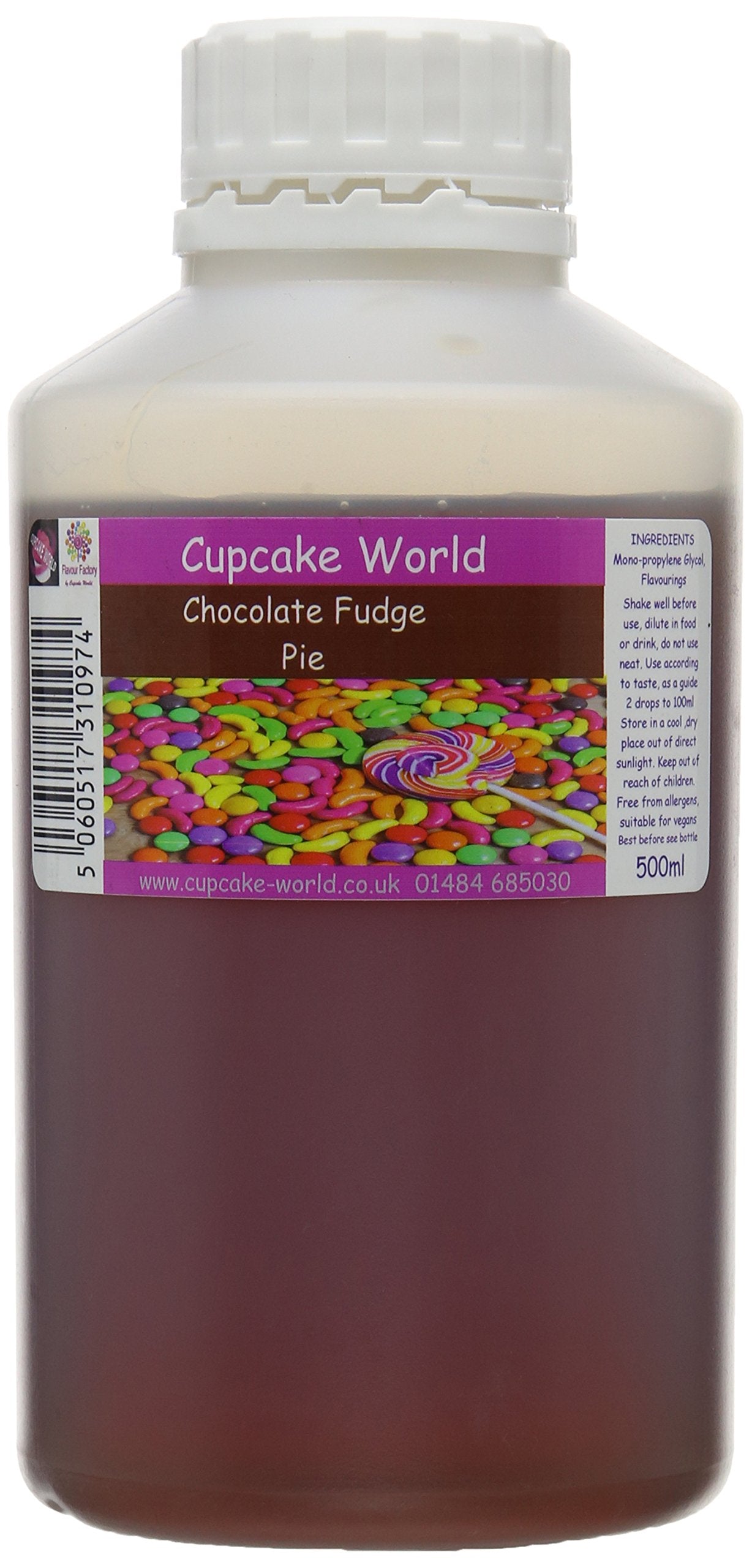 Cupcake World Chocolate Fudge Pie Intense Food Flavouring, 500 ml