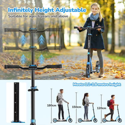 Scooter for Kids Ages 6+ Year Old, TONBUX Kids Scooter for Girls Boys Teens, Easy Folding Scooter with 200mm Big Wheels & Infinitely Height Adjustable