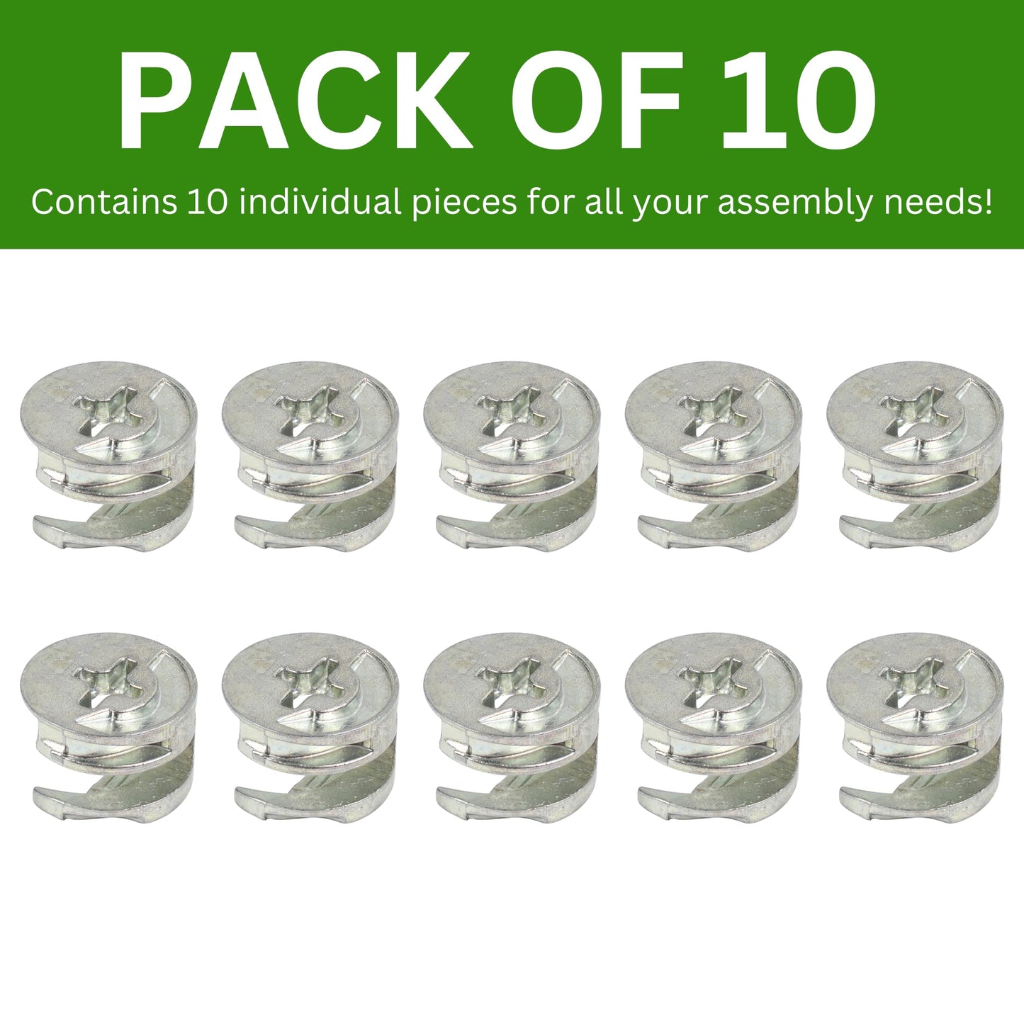 Spare Hardware Parts Cam Lock Nut 12MM | Replacement for IKEA Part # 110630 | Pack of 10