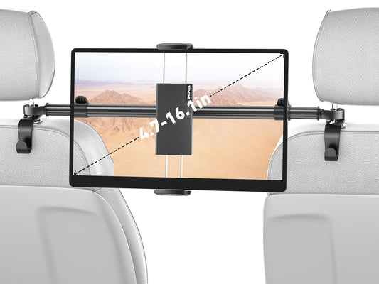 TRYONE Car Tablet Holder Mount for iPad: Headrest Tablet Stand for Car Back Seat Compatible with iPad Pro Air Mini | Galaxy Tab | Kindle Fire HD |