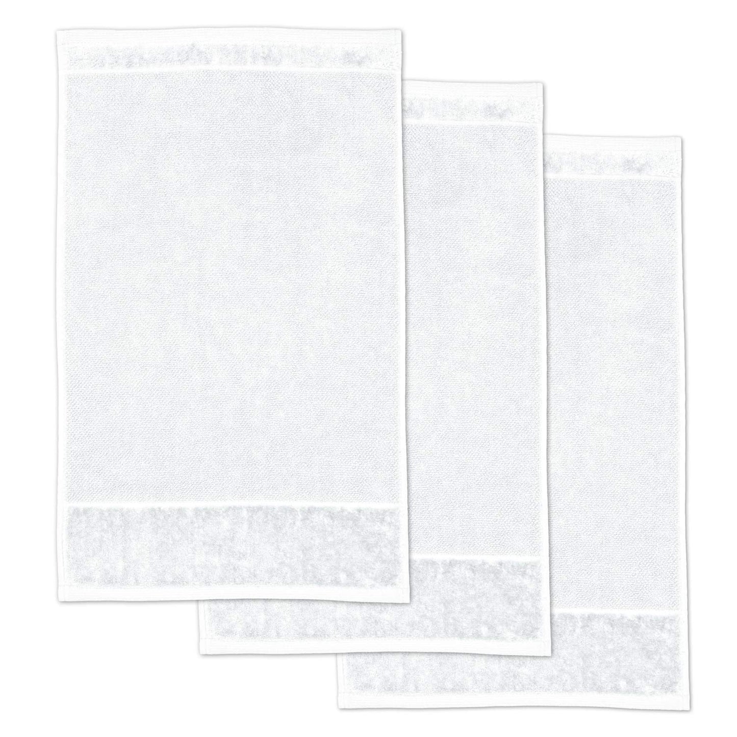 Möve Bamboo Luxe set of 3 guest towels 30 x 50 cm made of 60% cotton / 40% viscose from bamboo cellulose, snow