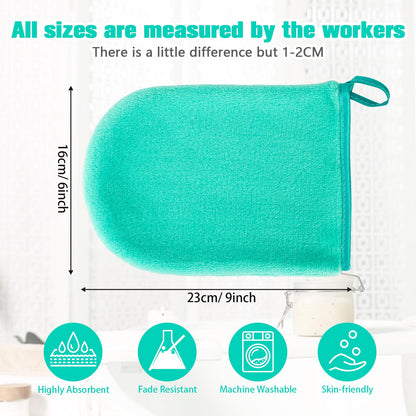 PHOGARY 6 Pack Flannel Face Cloth Wash Mitts, Reusable Makeup Remover Mitt Gloves, Soft Flannel Facial Cleansing Body Bath Mitts Spa Cloth